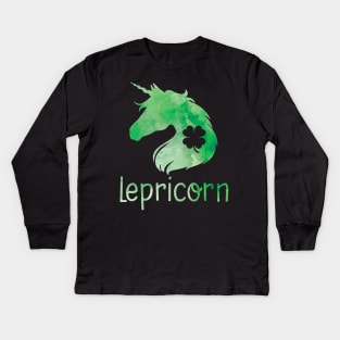 Lepricorn Unicorn Leprechaun St. Patrick's Day T-Shirt Kids Long Sleeve T-Shirt